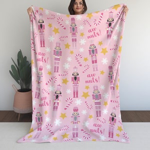 Manta navideña de Cascanueces rosa: suave manta navideña