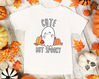 Toddler Ghost Autumn Tshirt Cute but Spooky Child Shirt Ghost Fall Season Tee Little Pumpkin Cottagecore Kid T-shirt Mushroom Cottage Top