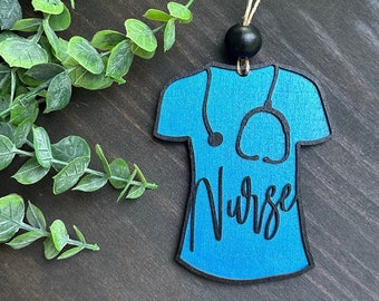 Nurse Stethoscope Scrub Top - Rear View Mirror Car Accessories