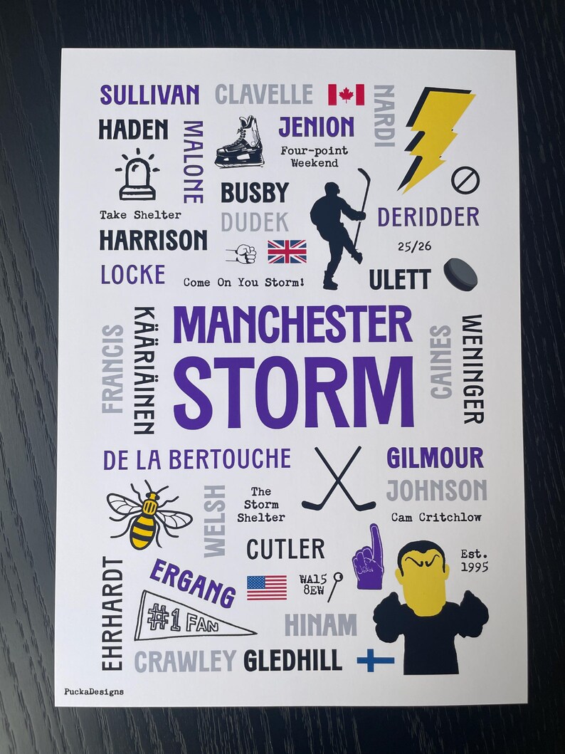 Ice Hockey Team Print Manchester