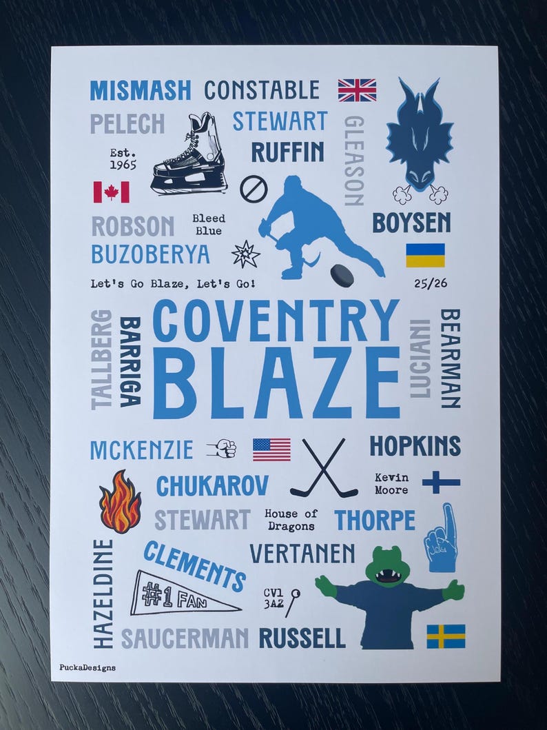 Ice Hockey Team Print Coventry