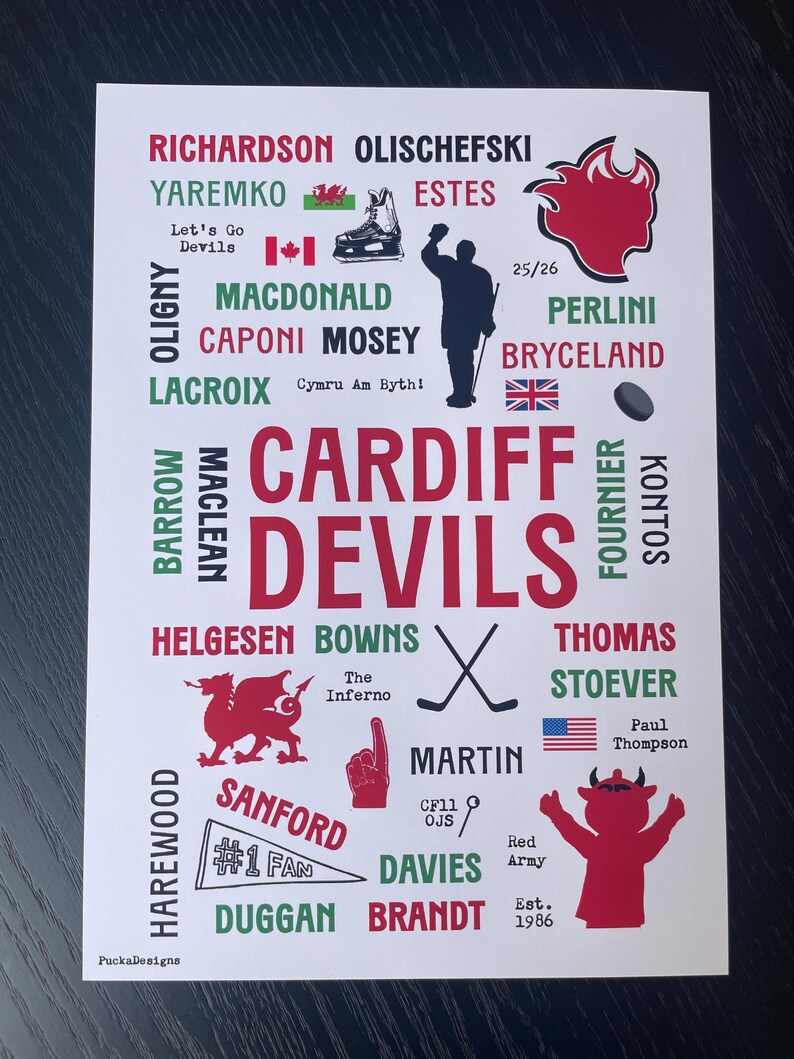 Ice Hockey Team Print Cardiff