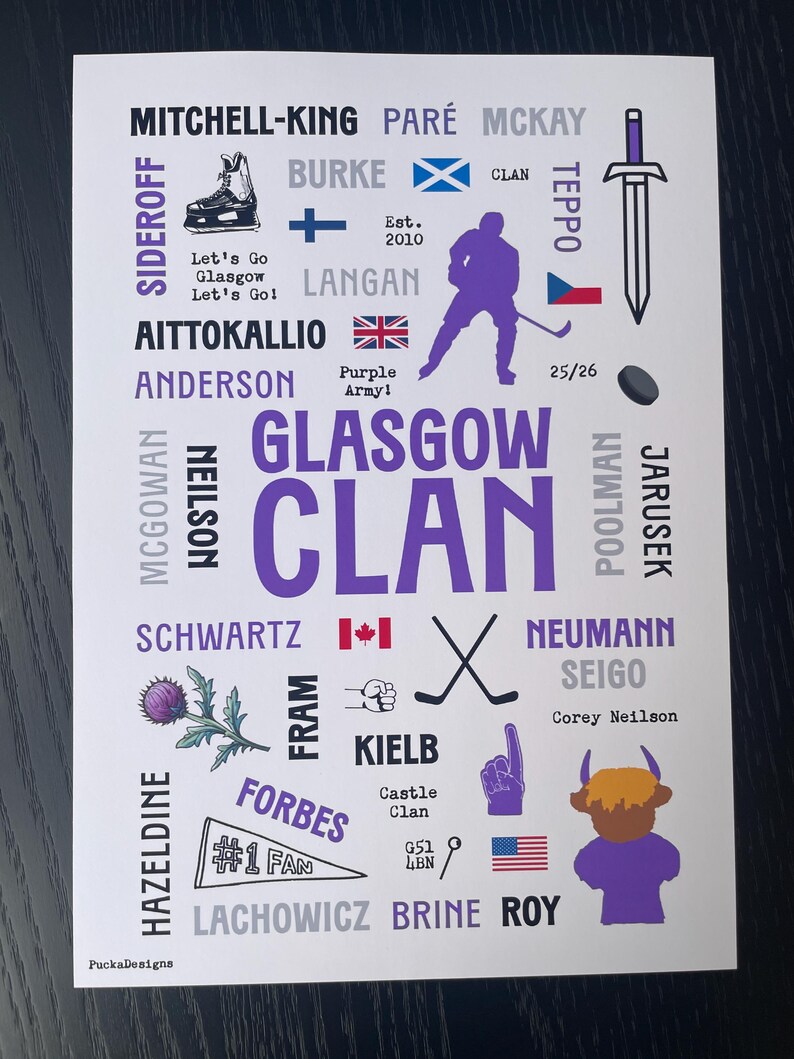 Ice Hockey Team Print Glasgow