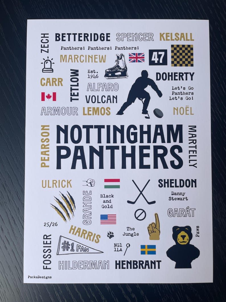Ice Hockey Team Print Nottingham