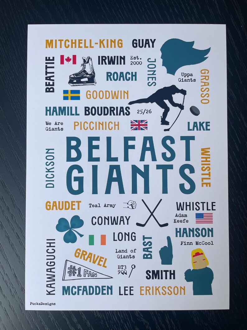 Ice Hockey Team Print Belfast