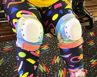 Roller Rink Plus Size Leggings - Decora, 90s, 80s, Kidcore, Harajuku, Rave, Retro, Rainbowcore Leggings