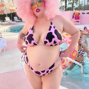 Plus Size Cow Print Bikini Etsy UK