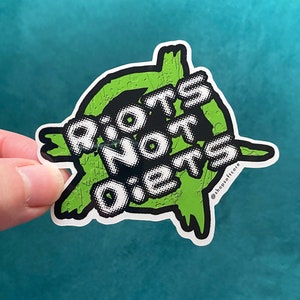 Riots Not Diets Sticker - Plus Size, Body Positive, Anti Diet, Punk, Anarchy, Feminist