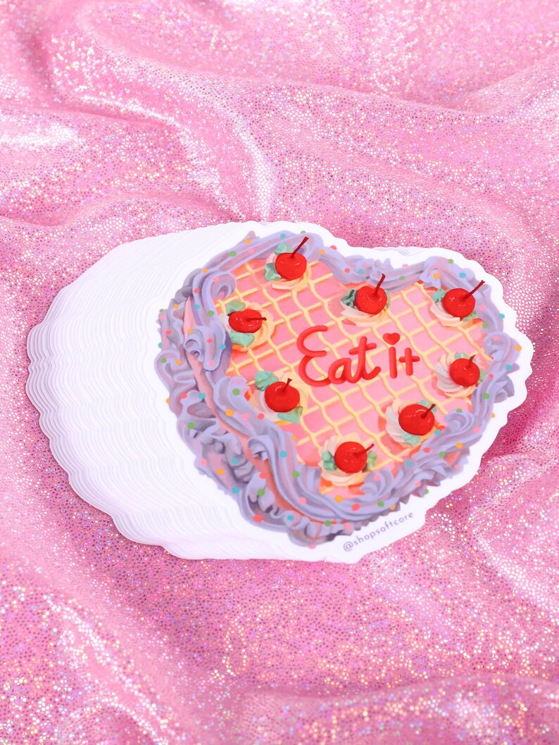 Anti diet culture feminist cake sticker.