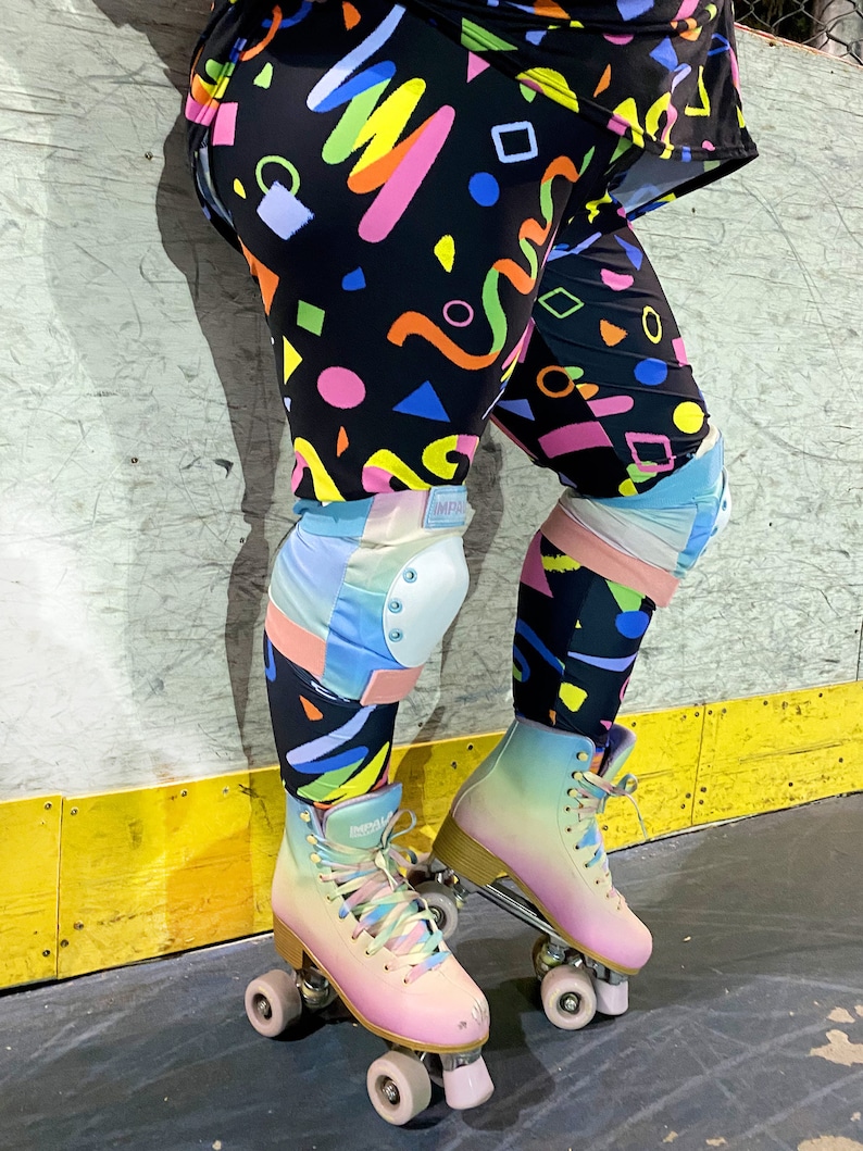 Roller Rink Pattern Roller Rink Plus Size Leggings - Decora, 90s, 80s, Kidcore, Harajuku ...