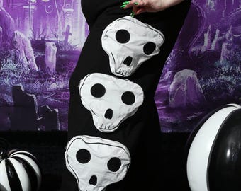 Plus Size Super Skull Cargo Pants NO RESTOCKS - Alternative, Goth, Skulls, 90s, Black, Creepy Cute, Big Pants, Mall Goth, Grunge, Gothic
