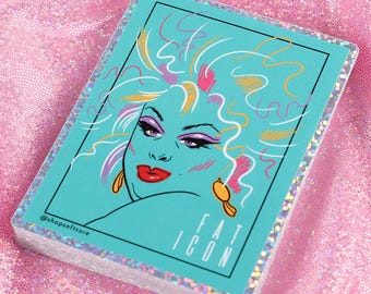 Fat Icon Sticker - Divine, Drag Queen, Plus Size, Body Positive, Fat Positive, Bopo, Campy, Kitschy, John Waters