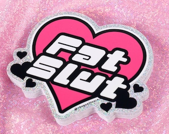 Fat Slut Sticker - Plus Size, Body Positive, Fat Positive, Bopo, Y2K