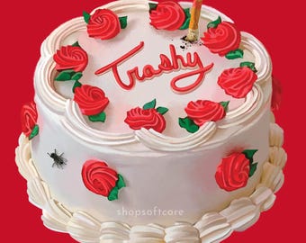 Trashy Cake Art Print - Kitschy, John Waters, Campy, Pop Surrealist, Filth, Bad Taste, Cheap, Trash, Decor