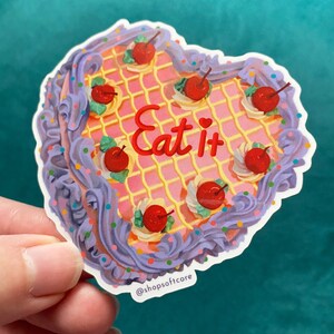 Eat it kawaii cake sticker.