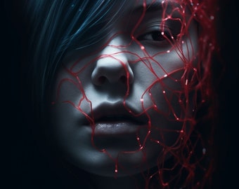 Digital Ai Art Download Future Goth Girl Wallpaper Poster