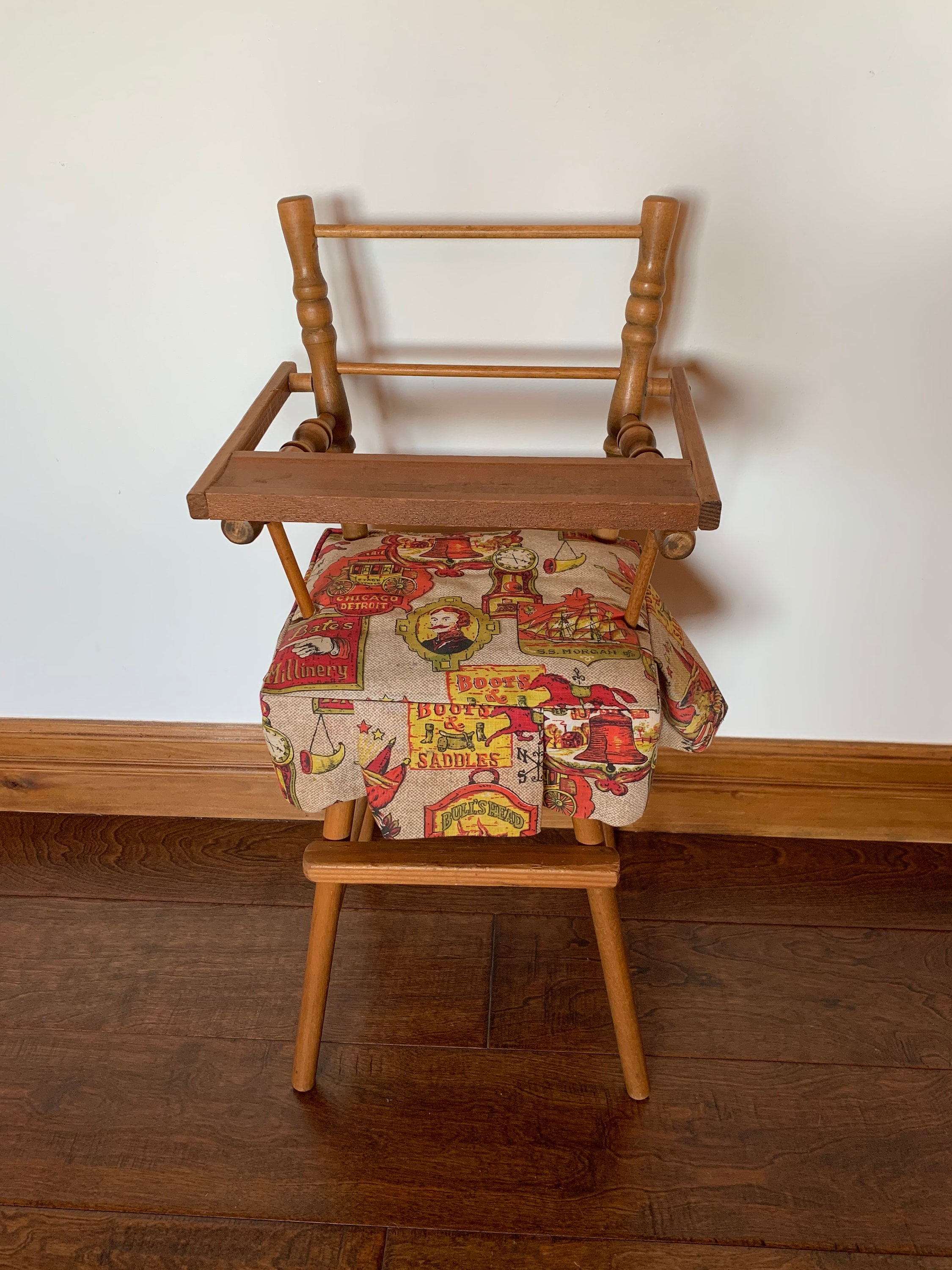 Vintage wooden 2024 doll high chair