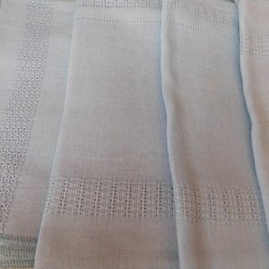 26-449 Set of 15 Vintage NOS Light Blue 17" x 18" Table Linen Napkins Stitching image 3