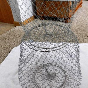 26-504 Vintage 24" Wire Double Hanging Vegetable Fruit Spring Hinged Basket