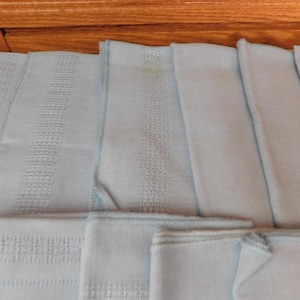 26-449 Set of 15 Vintage NOS Light Blue 17" x 18" Table Linen Napkins Stitching image 6