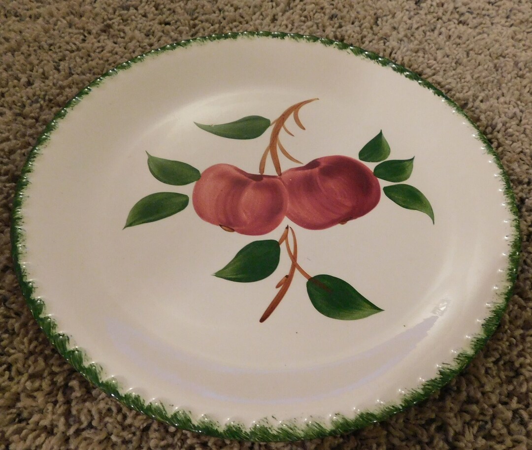 231348 Vintage 10 Blue Ridge Southern Potteries Crab Apples Plate Hand