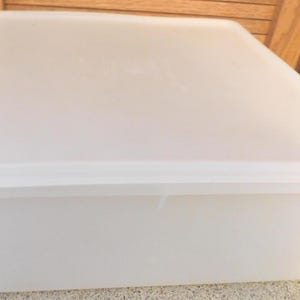 26-541 Vintage Large Tupperware Square Keeper Seal Container 12x12x5 Sheer Clear