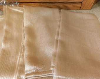 26-850 8 New NOS Vintage Shimmer Table Napkins 20" x 20" Gold Polyester Fabric