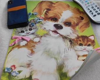 26-520 8 Vintage NOS 1970 Colonial Studios Inc. Puppy Kitty 11" x 14" Lithograph
