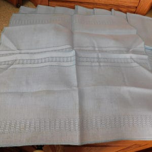 26-449 Set of 15 Vintage NOS Light Blue 17" x 18" Table Linen Napkins Stitching image 7