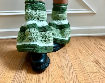 Crochet Leg Warmers - Handmade Leg Warmers - Crochet Leg Accessories - Crochet Green Leg Warmers - Crochet Legwarmers in Green
