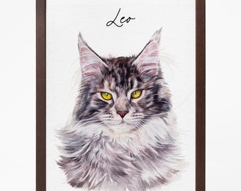Custom Watercolor Pet Portraits,Using Pet Photo,Hand-Painted Pet Portrait,Cat Portrait,Custom Dog Portraits,Custom Pet Memorial Art,Pet loss