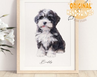 Mini Custom Watercolor Pet Portrait, Dog Portraits from Photos, Pet Painting, Hand Painted Pet Portrait, Original Art, Pet Memorial Gift