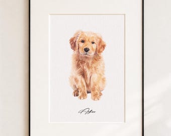 Custom Hand Painted Watercolor Pet Portrait, Mini Dog Portraits from Photos,Custom Pet Portrait Art,Mini Sketch Portrait, Pet Memorial Gift