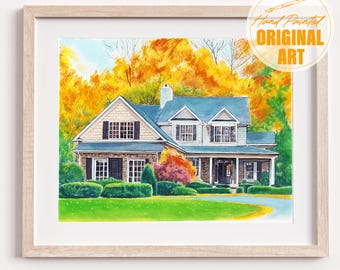 Custom Hand-Painted House Painting,Watercolor Home,Housewarming Gift,Our First Home Sign,Home Sweet Home Sign,First Home Gift,Realtor Gift
