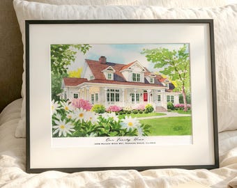 Custom Hand-Painted House Painting From Photo,Watercolor Home,Housewarming Gift,Our First Home Sign,Home Sweet Home Sign,First Home Gift