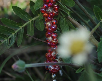 Red flower bracelet