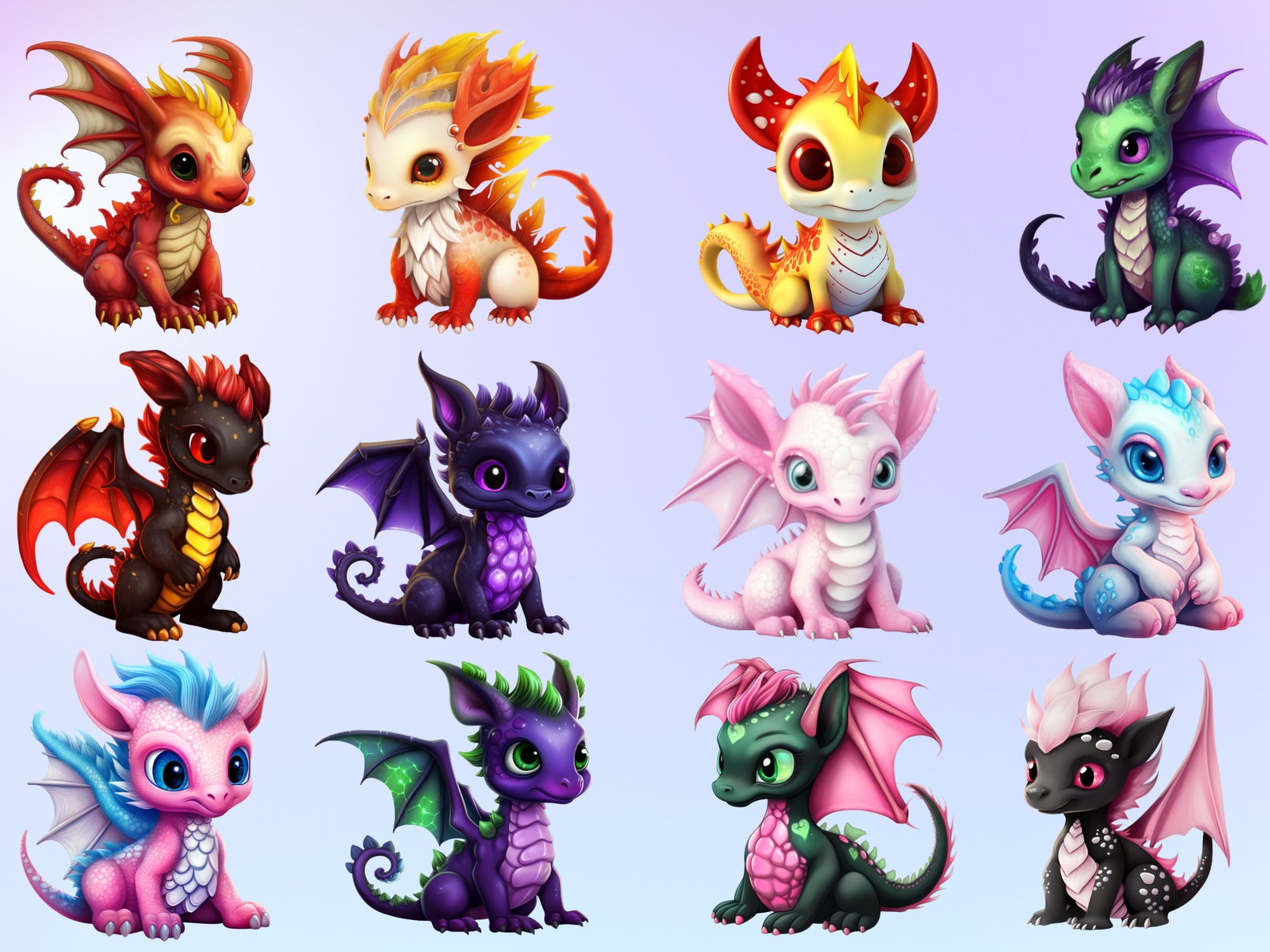 Cute Baby Dragons Clip Art Dragon Clip Art Fantasy Baby Dragons 
