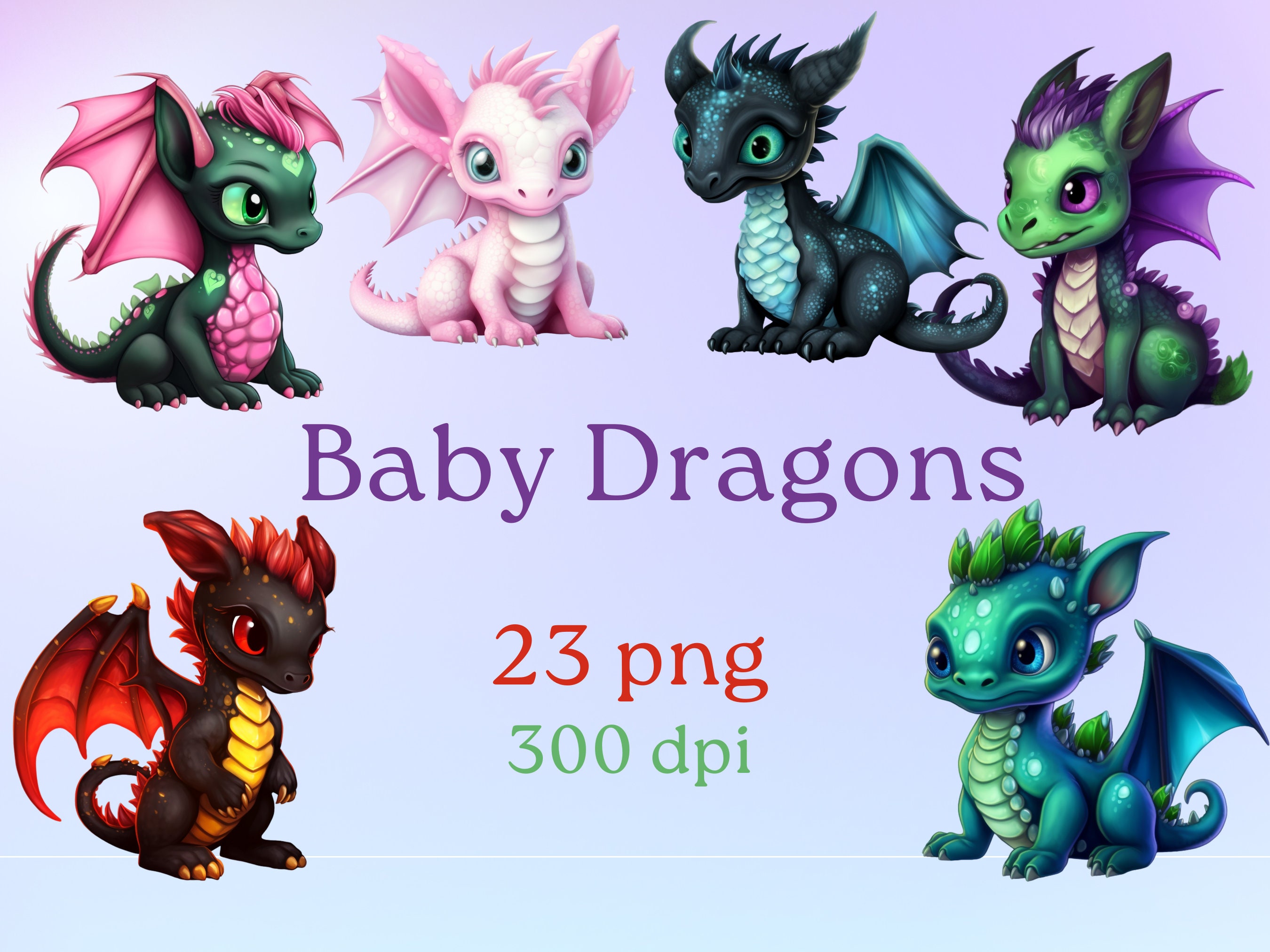 Cute Baby Dragons, Clip Art, Dragon Clip Art, Fantasy Baby Dragons