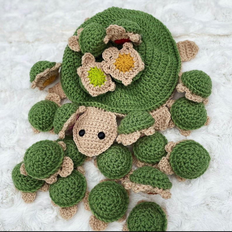 The ORIGINAL Turtle memory game PATTERN English pdf ORIGINAL stitched by Kal pattern image 1