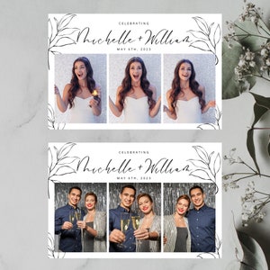 Elegant Black and White Wedding Template (4x6) PNG, JPG, 3 Photo Layout, Tap To Start Screen, Photo Booth Templates, Digital Template
