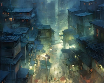 Beautiful watercolor painting of a city Ai Art