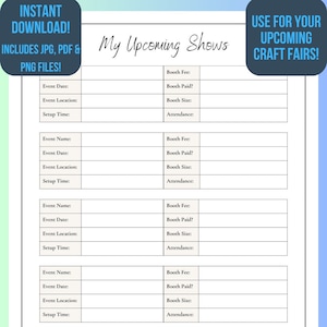 Scheduler for Art Shows, Craft Fairs, Maker Markets, Popups and Vendor Events