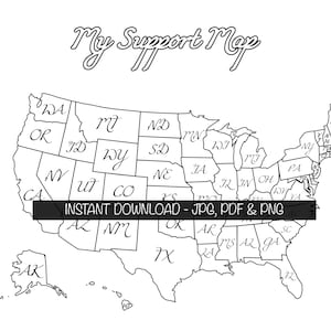 USA Druckbare Verkaufs- und Auftragsverfolgungskarte für Künstler, Handwerker und Maker - My Support Map