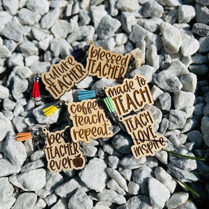 Engraved Teacher Appreciation Keychain/Bag Charms