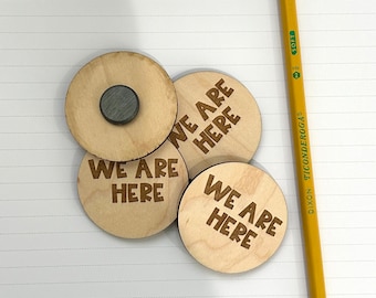 We Are Here Magnets: Teacher Agenda Board Accessories