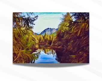 Oxbow Loop Trail Reflection| North Bend| PNW Hiking Trail| Middle Fork Snoqualmie river| Home Decor| Office| Northwest landscapes|