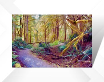 Oxbow Loop Trail Woods| PNW Hiking Path| Northwest Forest Views| North Bend WA| Home Decor| PNW Artwork| Office| Snoqualmie River Trail|