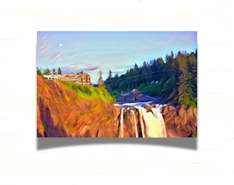 Snoqualmie Falls print| Snoqualmie| Salish Lodge| Snoqualmie Valley Scenery| Home Decor| PNW Artwork|