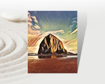 Haystack Rock Print| Cannon Beach| Oregon coast| PNW beach|  Pacific Northwest Beach Town| Home Decor| Wall Artwork|
