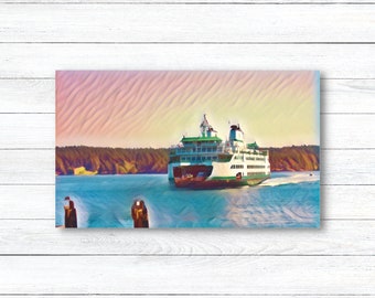 Washington State Ferry Print| Orcas Island Ferry Terminal| Orcas Island|San Juan Islands| Island Time|